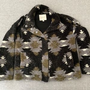 Vici Black and Gray Aztec Sherpa Jacket